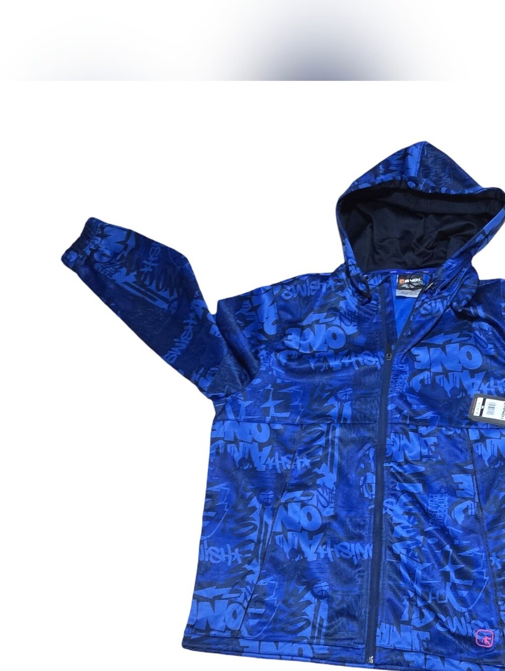 ANDI Men's Hooded Graphic Jacket Layering Streetwear Y2K Graffiti Size XL - Picture 11 of 12